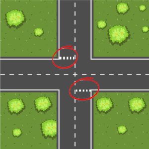 aerial scene of intersection