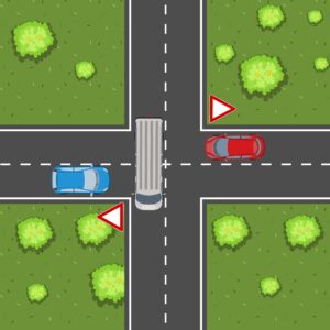 aerial scene of intersection